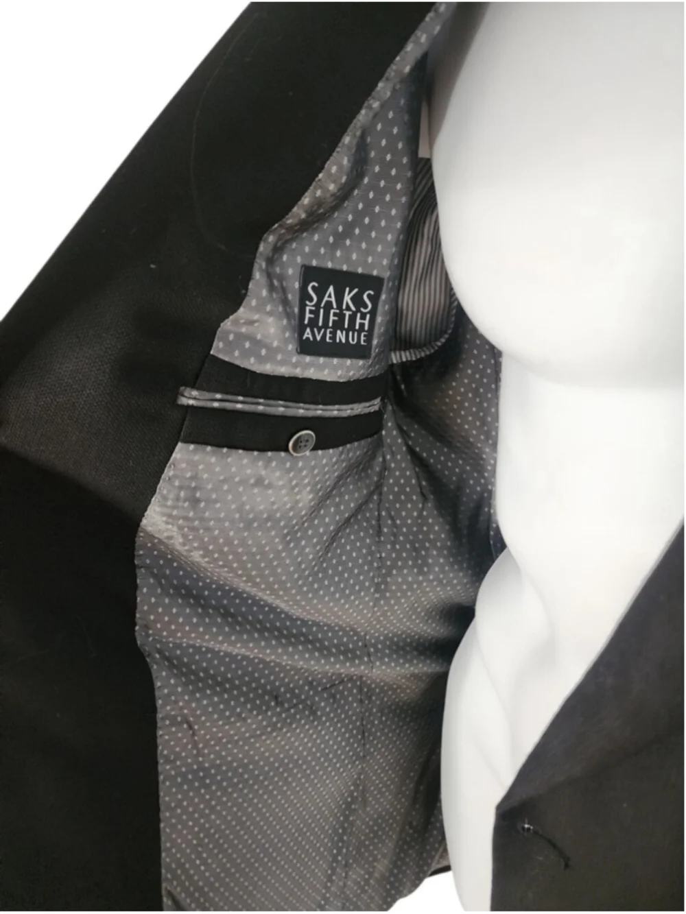 Saks Fifth Avenue Loro Piana Super 120s Wool Black Blazer 46L